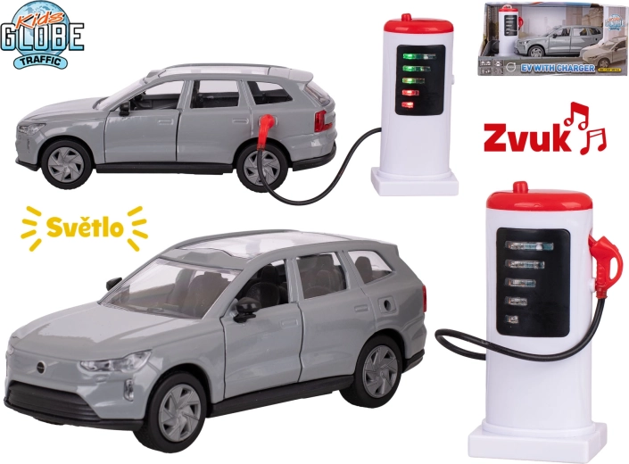 Kids Globe Traffic VOLVO EX90 kovinski model SUV z lučmi in zvoki 13,5 cm