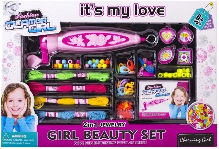 Hair decoration set with a braiding tool - 1 piece