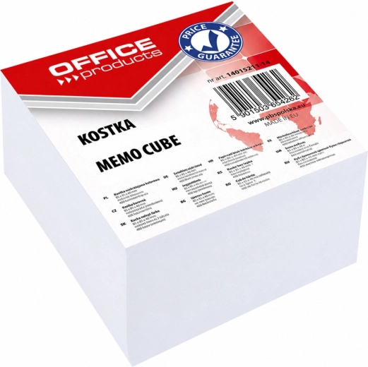 OFFICE PRODUCTS lepljena kocka za zapiske bela 85 × 85 mm, višina 40 mm - 1 kos
