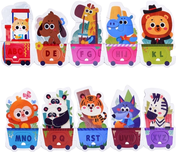 Abeceda od A do Ž v obliki veselega vlakca
