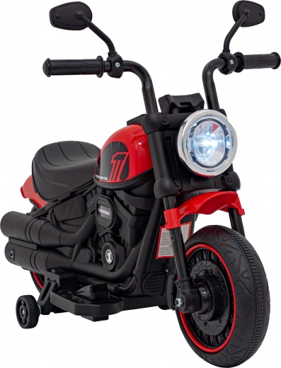 Otroški električni motor Chopper Faster s FM radiem, avdio panelom in LED – Rdeča