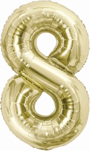 Folijski balon številka 8 šampanjske barve 85 cm