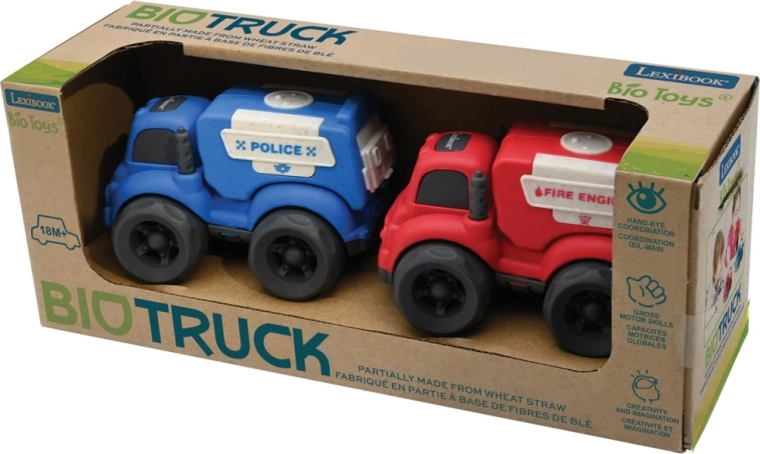 Lexibook komplet policijskega in gasilskega avtomobila iz bioplastike 10 cm