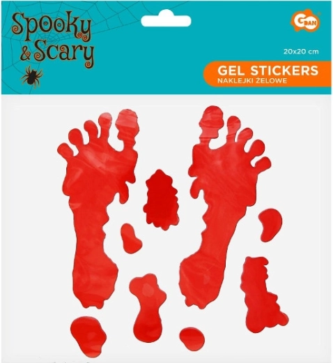 Gel stickers: bloody footprints and blood stains for Halloween