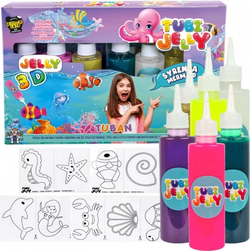 Tuban ustvarjalni set Tubi Jelly Morska deklica 6 barv gelnih figuric