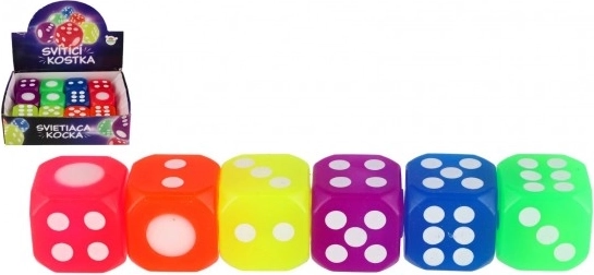 Svetleča neonska silikonska igralna kocka - 1kos