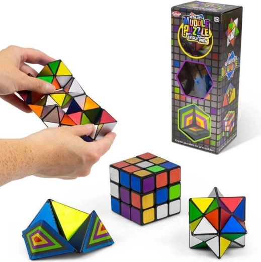 Set ugank 3 v 1 – kocka 3x3, zvezdna neskončnost in šesterokotni puzzle