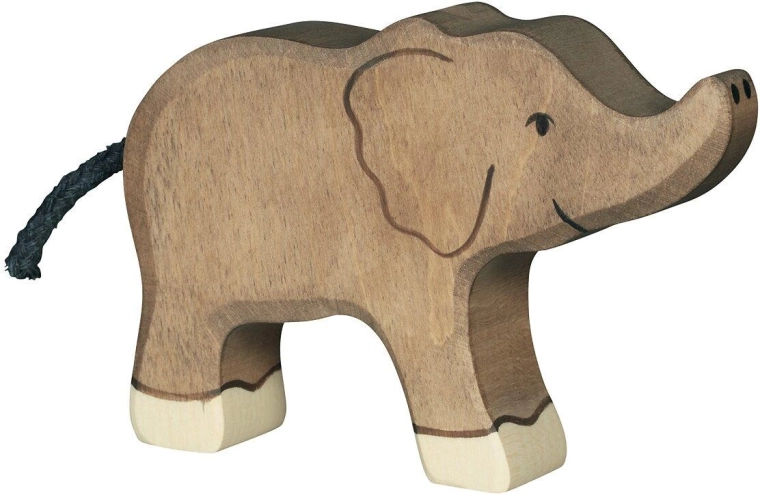Holztiger small elephant with raised trunk - 1 piece