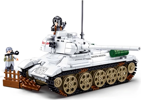 Sluban Bitka za Budimpešto – beli tank T‑34/85 gradbeni set