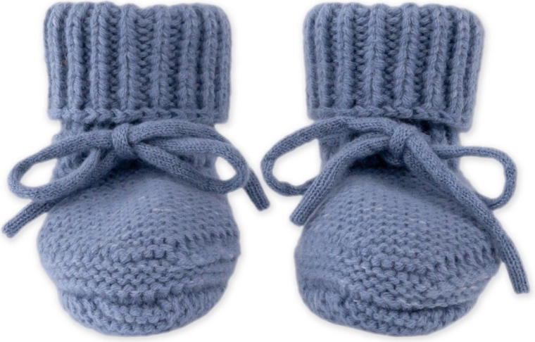 Lodger merino knitted booties Stone (6–12 months)