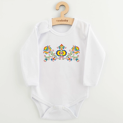 Otroški bodi z dolgimi rokavi New Baby z ljudskim vzorcem, velikost 56