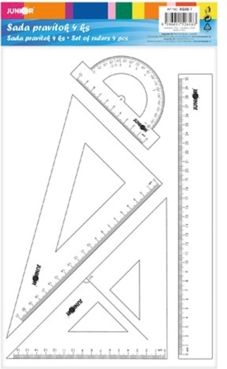 komplet ravnil 4 kosi prozoren
