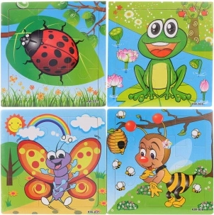 Lesene živalske puzzle, 9 kosov