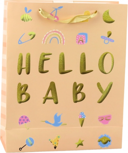 Darilna vrečka za otroka Hello Baby breskova