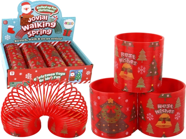 Kultna rdeča vzmetica z božičnim motivom 6 cm