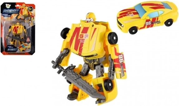 Transformirajoči rumeni robot – avto 14 cm