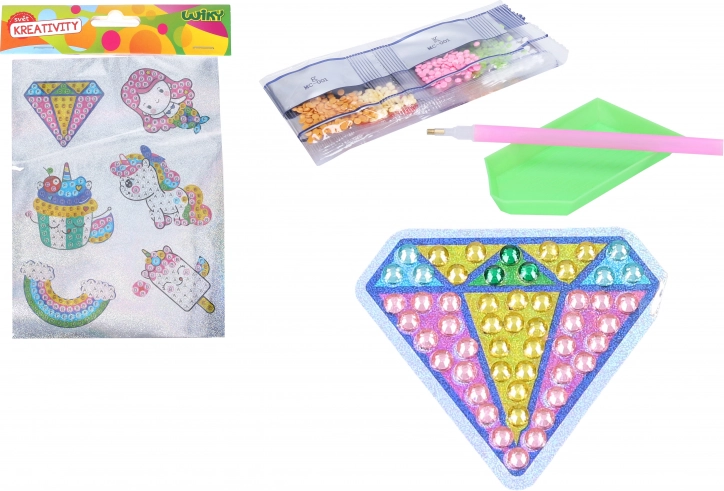 Kreativni set diamantnih nalepk s kamenčki MIX