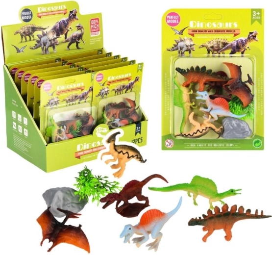 Set dinozavrov – gumijaste figurice za otroke od 3 let, mešanica modelov in barv