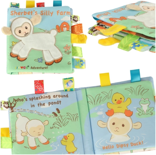 Otroška senzorična knjiga z ovčko in etiketami