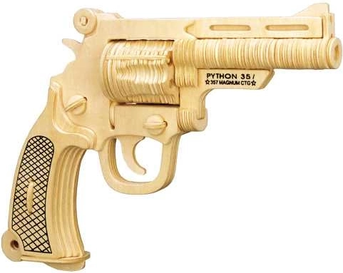Woodcraft lesena 3D sestavljanka pištole S&W, 106 kosov