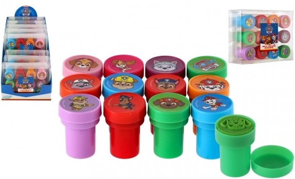 Samobarvni žigi za otroke PAW PATROL – set 12 kosov v plastični škatlici