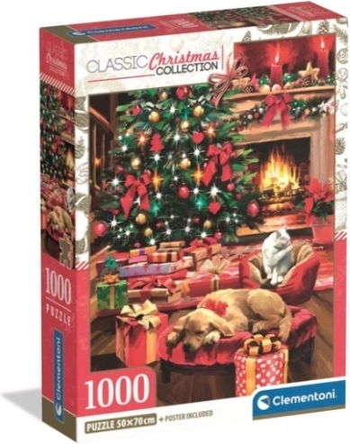 Clementoni sestavljanka 1000 kosov XMAS Cool božič ob kaminu