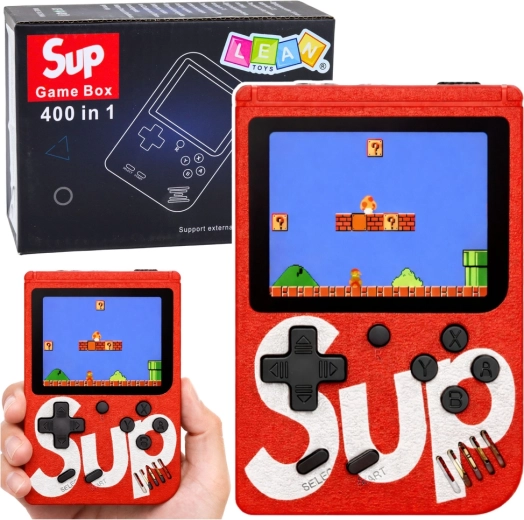 Prenosna retro igralna konzola SUP s 400 igrami, 3" LCD, rdeča