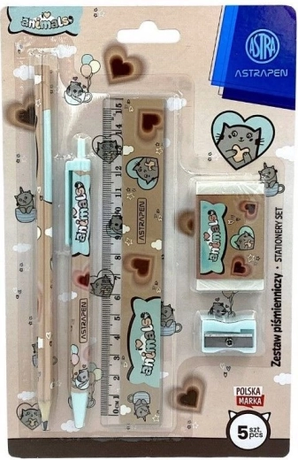 Pisalni komplet Pixel Animal Choco – 5-delni set