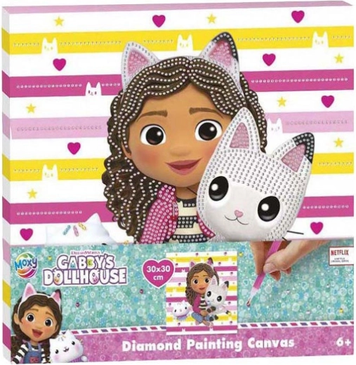Diamantni mozaik Gabby’s Dollhouse – Mačja hiška 30 × 30 cm