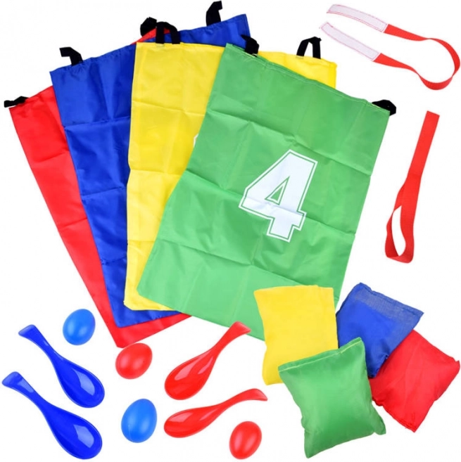 Otroška zabava: vreče za skakanje in žlice z jajci