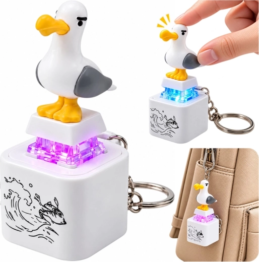 Interactive LED Seagull Keychain with Sound