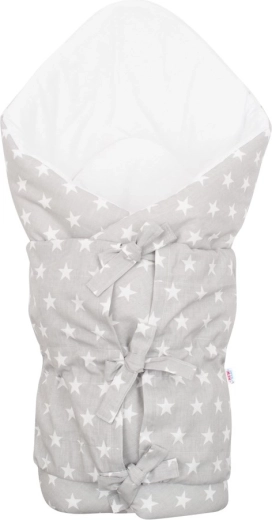 Klasična zavezovalna zibelka New Baby Zvezdice sivo-bela