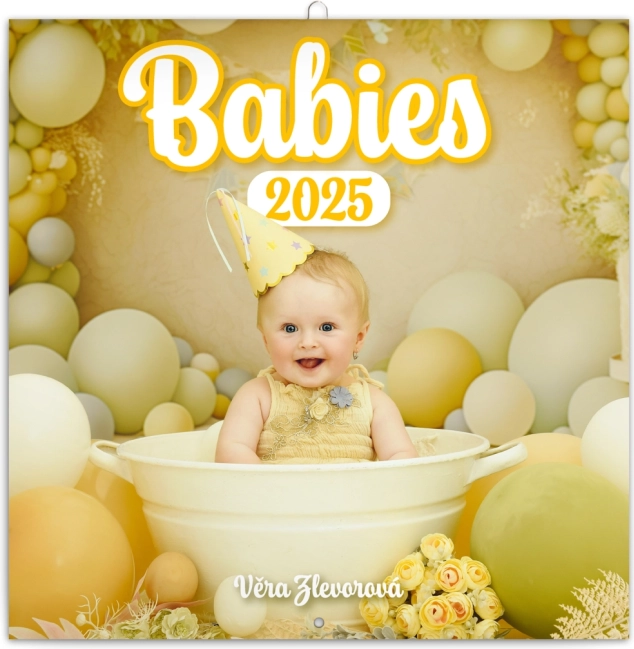 Stenski notesni koledar Babies 2025 – Věra Zlevorová, 30 × 30 cm