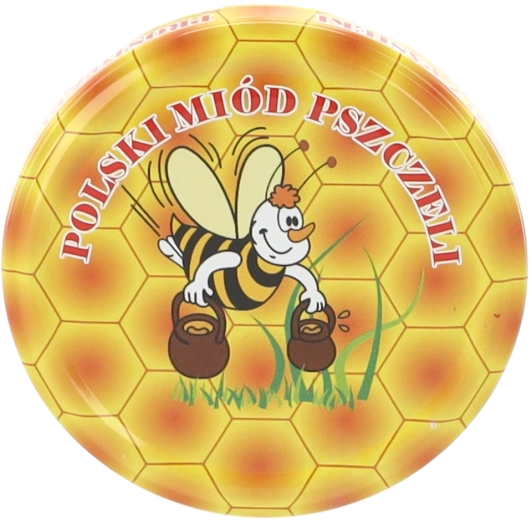 Pokrov za kozarce za med 82 mm, 6 zaskočnikov, motiv čebele