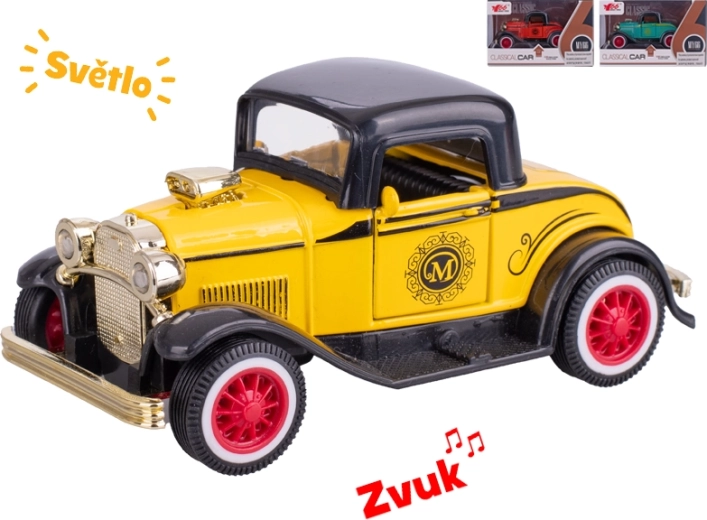 Kovinski model avtomobila oldtimer 1:36 z lučmi in zvoki