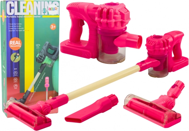 Otroški pokončni sesalnik s svetlobnimi in zvočnimi učinki – rožnat