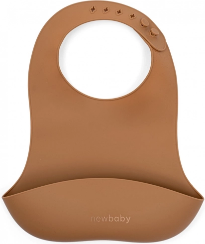 Silikonski slinček New Baby rjav