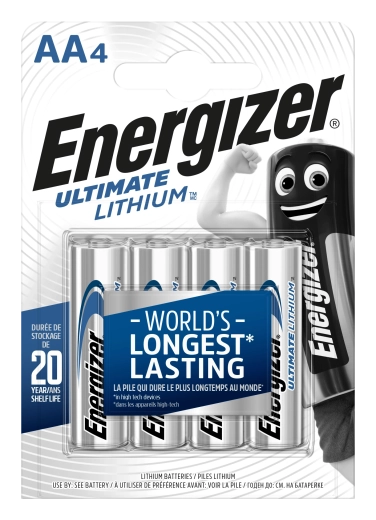 Litijeve baterije Energizer Ultimate Lithium AA 1,5 V – 4 kosi