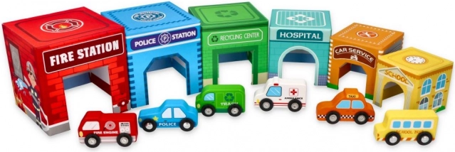 piramida iz lončkov z vozili