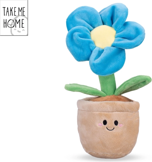 Plush flower in a pot Take Me Home blue 30 cm