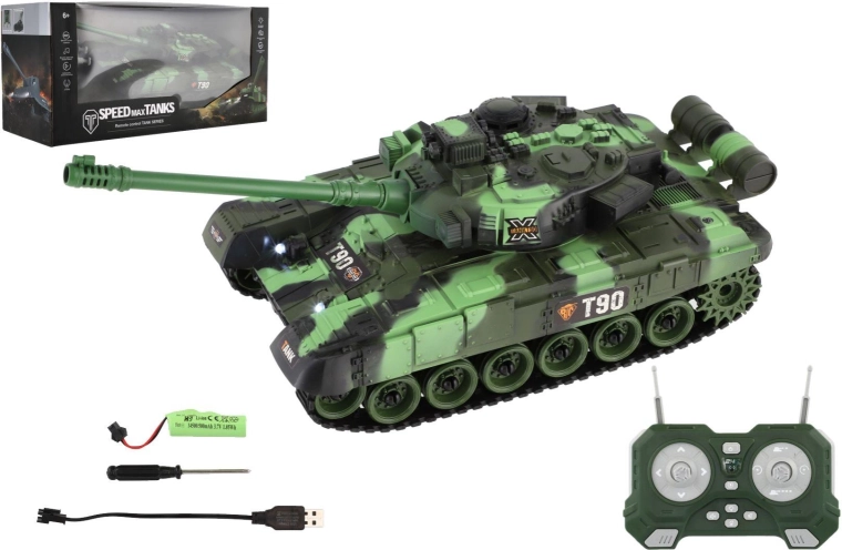 RC-tank T90 z daljinskim upravljanjem, lučmi in zvokom