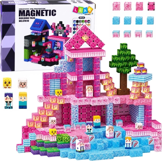 Magnetne pikselne kocke – roza komplet 100 kosov
