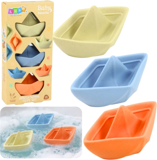 Komplet gumijastih čolničkov za kopanje za dojenčke, pastelni, 3 kosi