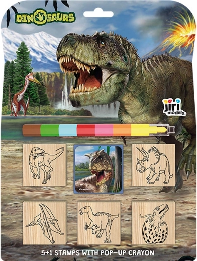 Štampiljke 5+1 z voščenko Dinozavri