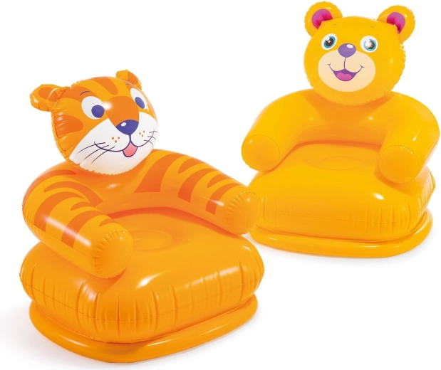 Napihljiv otroški stolček Vesela živalica 65 × 64 cm Intex