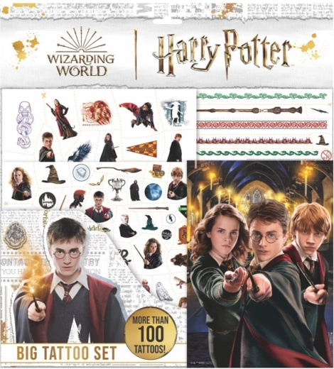 Velik komplet za ustvarjanje z zvezkom in tetovažami Harry Potter