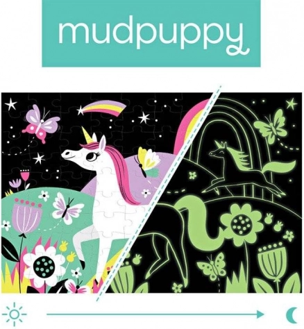 Mudpuppy sestavljanka Samorog, ki sveti v temi, 100 delov