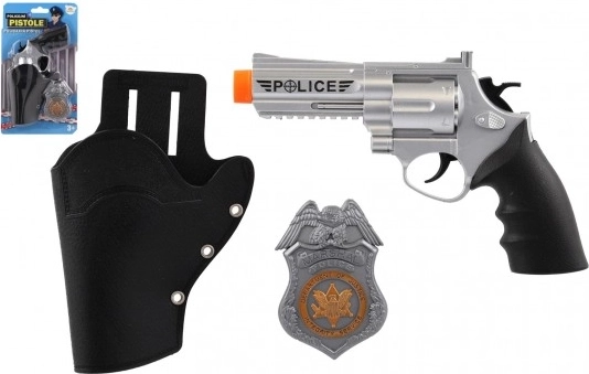 Otroški policijski komplet: revolver s torbico in značko