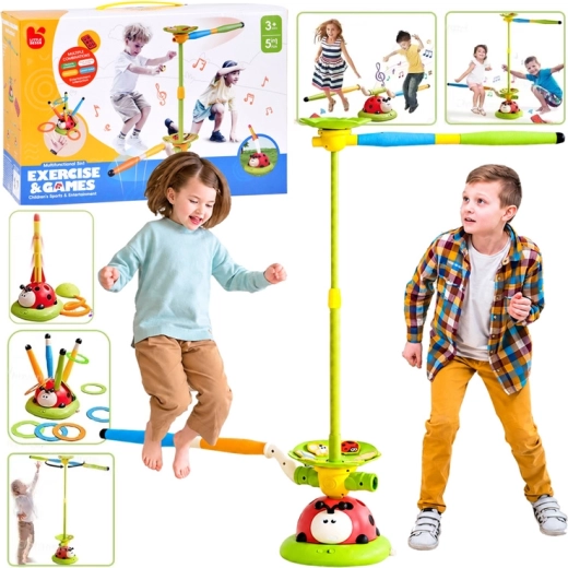Interactive sports set 5 in 1 ladybug with jumping, rockets, rings and remote control