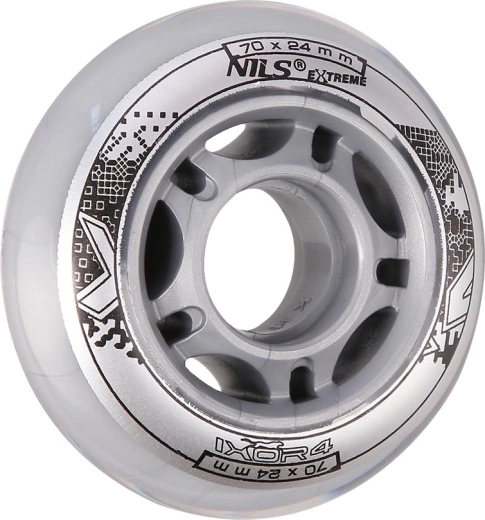 Kolesca za in-line rolarje NILS EXTREME PU 70 mm prozorna (4 kos)